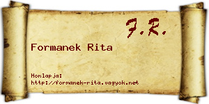 Formanek Rita névjegykártya