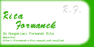 rita formanek business card